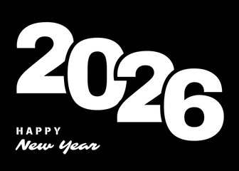 Happy new Year 2026 vector design number 