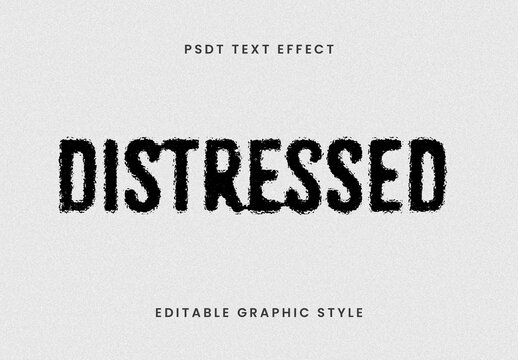 Black Distressed Text Effect Rough Grunge Font