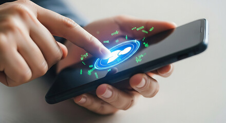 Effortlessly connecting with social media profile on mobile phone, unlock digital connections, seamless communication with friends and family globally