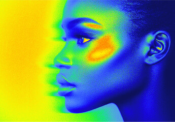 Blue And Yellow Solarized Photo Effect