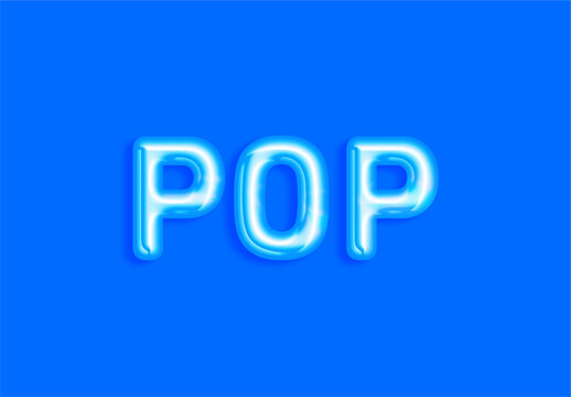 Blue And White Balloon Text Effect Glossy Inflated Font