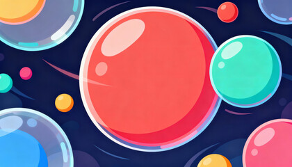Colorful Abstract Bubbles in Motion with Dark Background Design