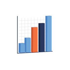 Colorful Bar Graph Showing Growth Trend, Performance Metrics and Data Visualization Concept