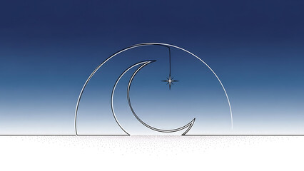 Celebrate peaceful nights with a crescent moon and shining star for holiday serenity