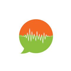 Split Speech Bubble with Audio Waveform, Voice and Communication Concept ,Split Speech Bubble with Waveform