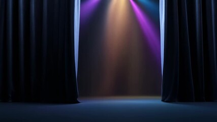 Mystical Stage Curtains with Green Background for Theatrical Events and Performances