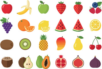 Colorful Fruit Variety Illustration Healthy Eating & Vibrant Food Choices