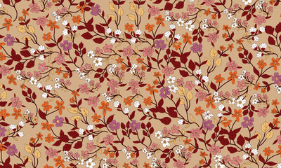 Flower abstract seamless pattern design background suitable for home decore and wallpaper purpose
