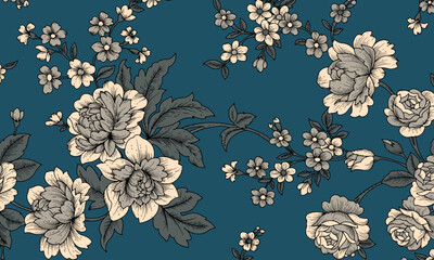 Flower abstract seamless pattern design background suitable for home decore and wallpaper purpose
