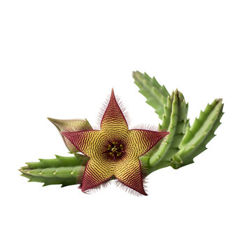 Starfish flower stapelia isolated on transparent background