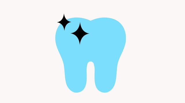 tooth icon animation simple flat
