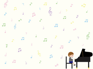 ピアノを弾く男の子の壁紙
