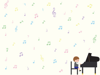 ピアノを弾く男の子の壁紙
