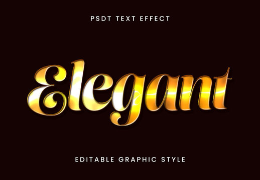 Gold Luxury Script Text Effect Elegant Glossy Shine Font