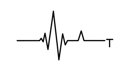 Dynamic heartbeat pulse line art conveys life's rhythm, perfect for health, science, or technology projects needing a modern, impactful symbol