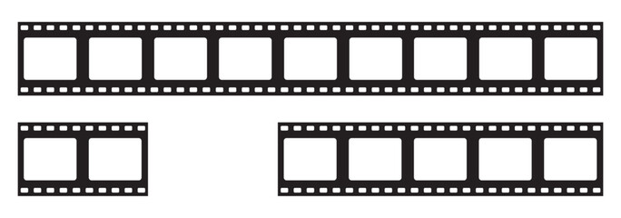 Long vector Film strip icon isolated. Pattern of photo film strip frame, Video Film strip roll, Vector illustration photograph camera long film strip.