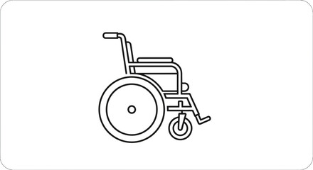 Clean wheelchair outline, a symbol of accessibility, healthcare, or support, perfect for conveying empathy and inclusion in medical or community projects