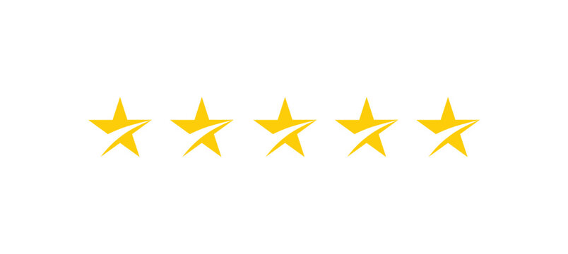 yellow star PNG isolated on transparent background, classic five-point star shape for graphic design and decoration
