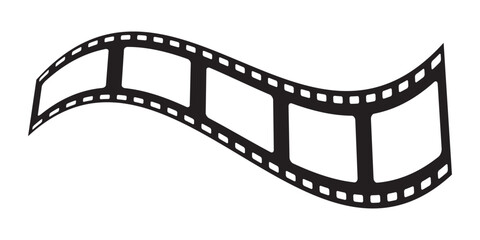 Fototapeta premium Long vector Film strip icon isolated. Pattern of photo film strip frame, Video Film strip roll, Vector illustration photograph camera long film strip.
