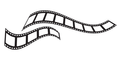 Fototapeta premium Grunge film strips collection. Old retro cinema movie strip video recording. Vector. Long vector Film strip icon eps 10