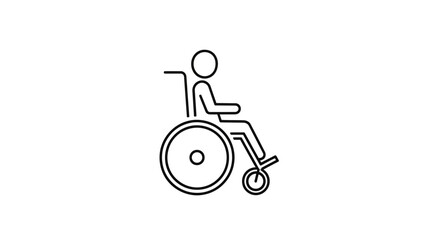 Accessibility icon featuring a person in a wheelchair, promoting inclusivity and equal access, modern design, universal symbol for disability awareness
