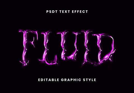 Purple Distorted Chrome Text Effect Melted Fluid Metallic Font