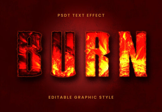 Red And Orange Realistic Burning Fire Text Effect Burn Fire Font