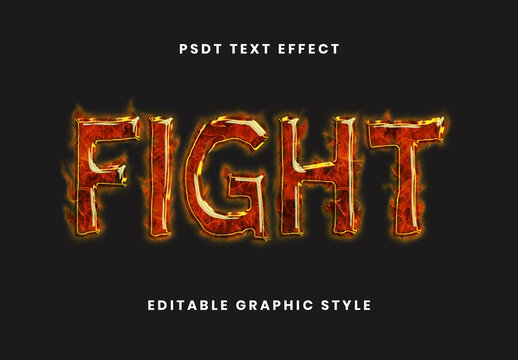 Red And Yellow Flame Text Effect Fire Outline Burning Font