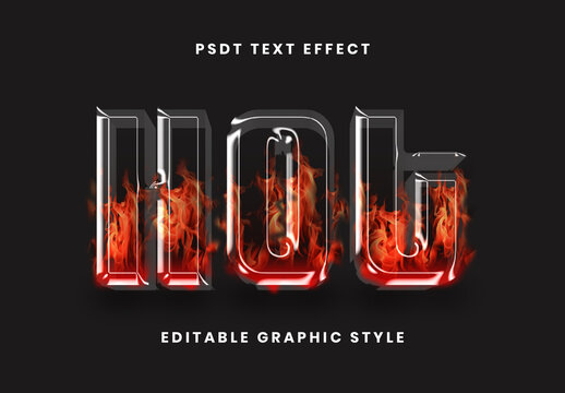 Red And Black Flame Text Effect 3D Burning Font
