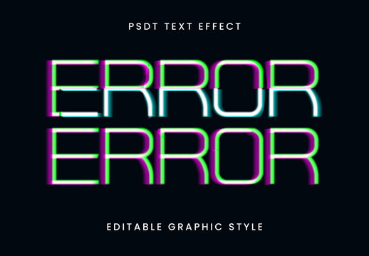 Colorful Glitch Digital Error Text Effect RGB Distorted Font