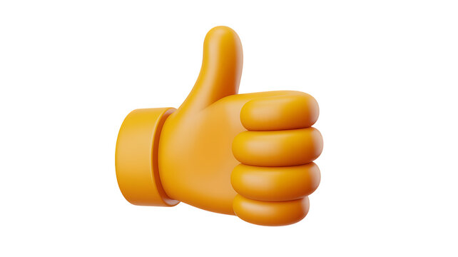 3D thumbs up hand icon