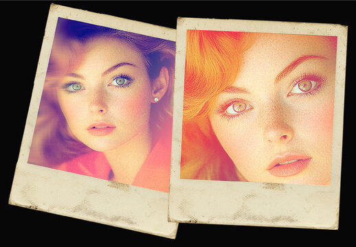 Orange And Pink Vintage Instant Photo Effect