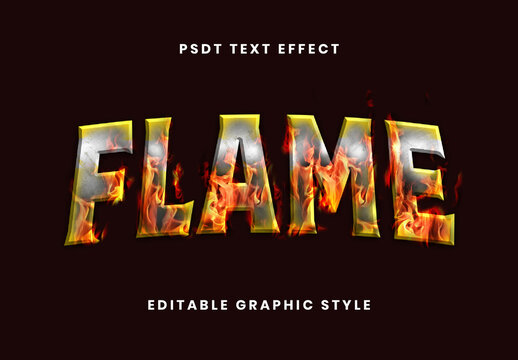 Silver And Yellow Trust Fire Text Effect Steel Burning Font
