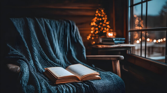 A serene indoor reading nook enhances the corner with a cozy armchair