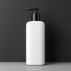 Square bottle with dispenser pump