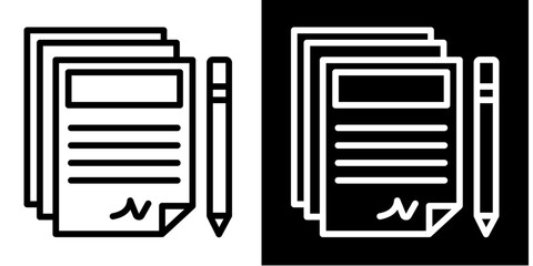 Contract  Icon Set White Style Collection
