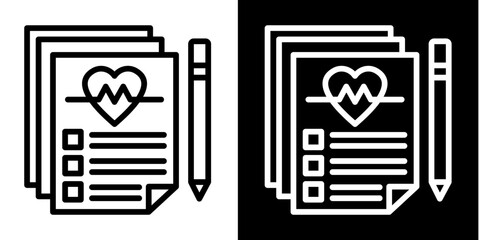Medical Report  Icon Set White Style Collection
