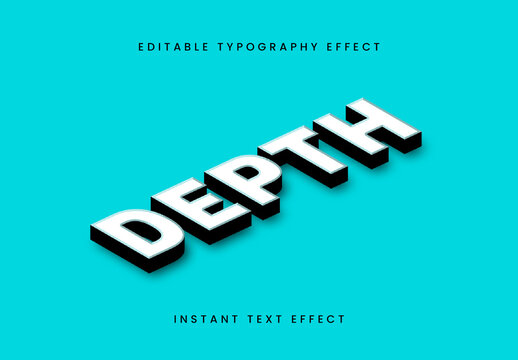 White And Black Isometric 3D Text Effect Bold Slanted Font