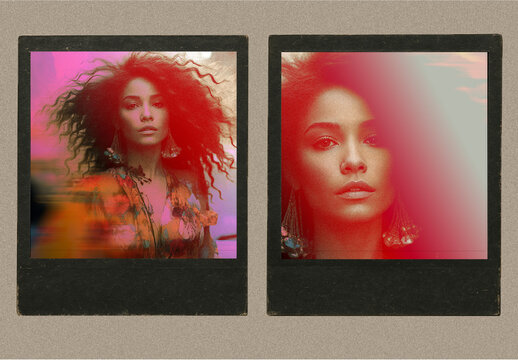 Red And Pink Vintage Instant Photo Effect