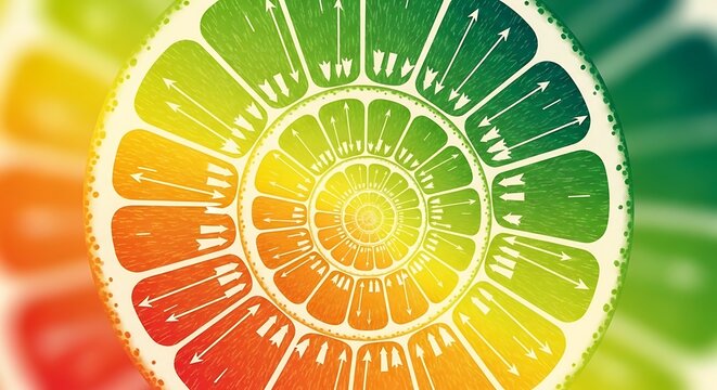 Abstract Circular Pattern with Vibrant Rainbow Colors.