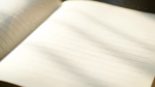 Open notebook with blank pages ready for writing or sketching