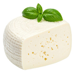 Single portion of delicious fried saganaki cheese perfectly isolated on a pure white background for mediterranean menus