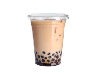 Bubble Tea drink in plastic cup isolated on transparent png