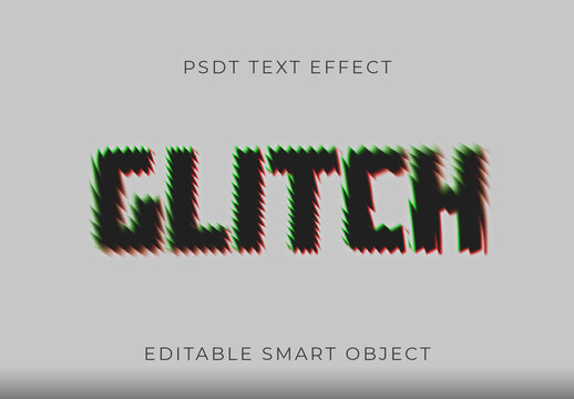 Black Distorted Blur Text Effect Glitch Motion Font