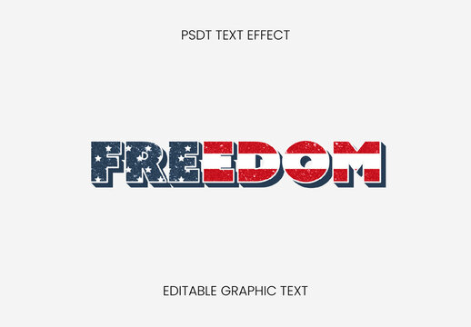 Blue And Red Grunge Patriotic USA Text Effect Retro Bold American Font