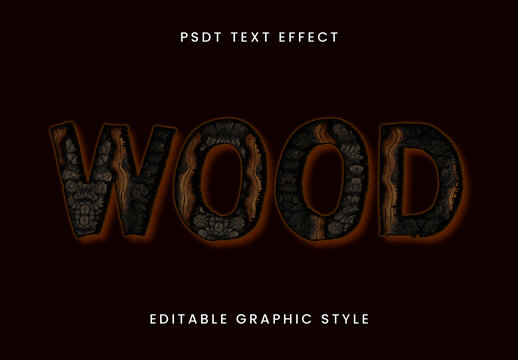 Brown And Black Burned Wood Text Effect Rustic Charred Font