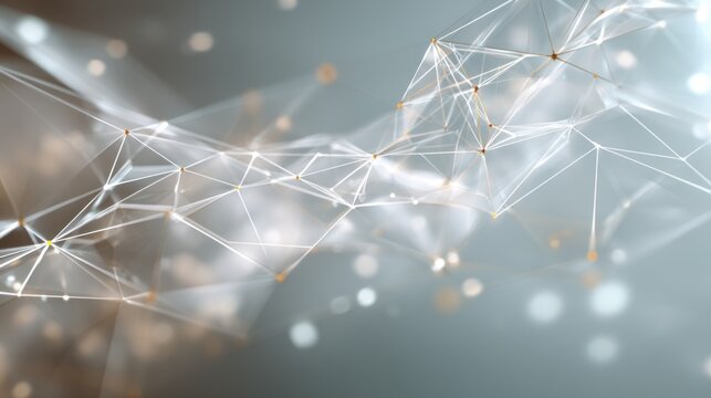 A digital abstract representation featuring interconnected lines and nodes, creating a dynamic and modern visual effect.