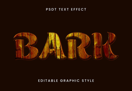 Brown Wood Polished Text Effect Carved Engraved Font