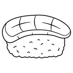 scallop sushi nigiri illustration