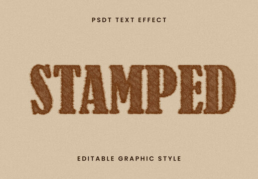 Brown Print Stamp Text Effect Vintage Grunge Font